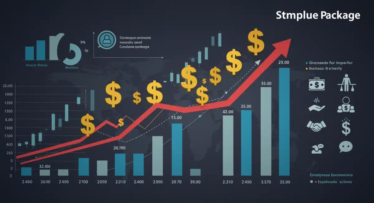 Economic growth chart indicating positive financial impact from stimulus.