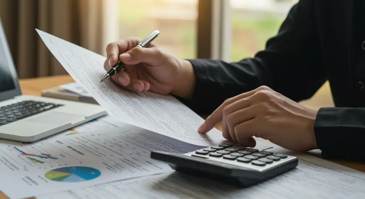 Investor reviewing financial statements and tax implications of new regulations.