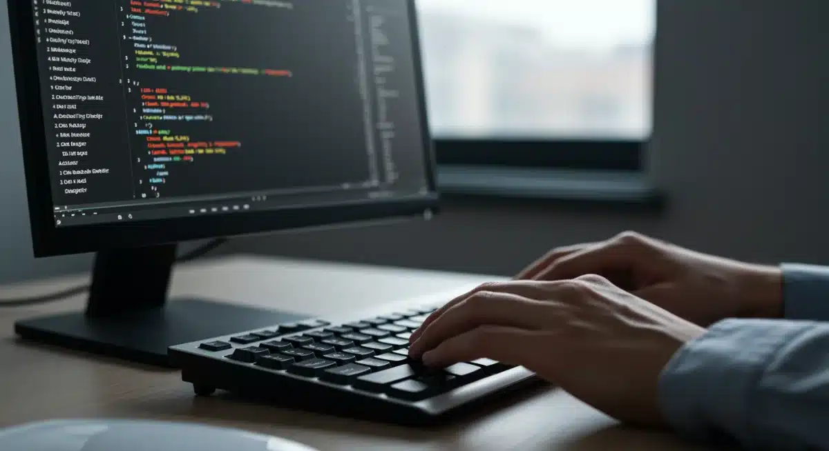 Professional working on a computer, demonstrating practical skills from an associate degree.