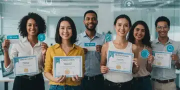 Professionals with high-demand certifications for 2025, smiling and confident.