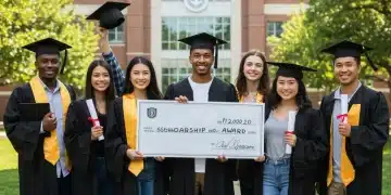 Students celebrating scholarship success at a university campus