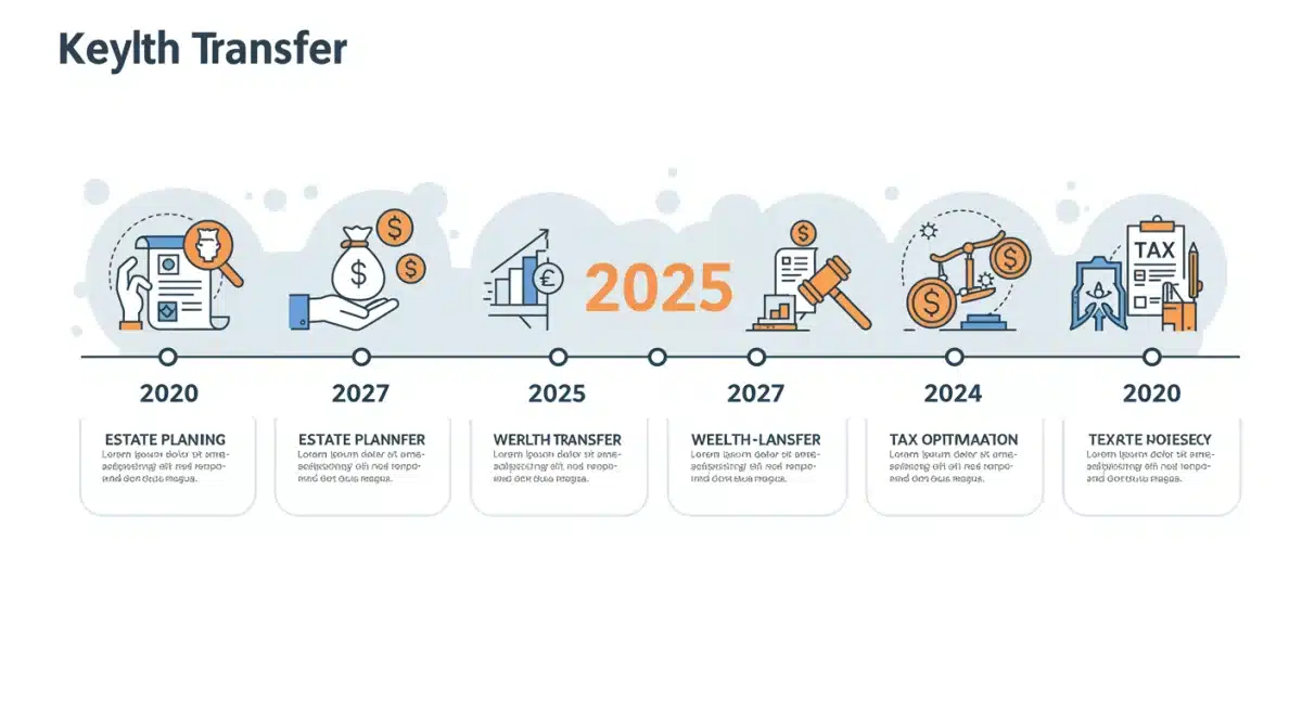 Timeline illustrating federal gift and estate tax law changes in 2025