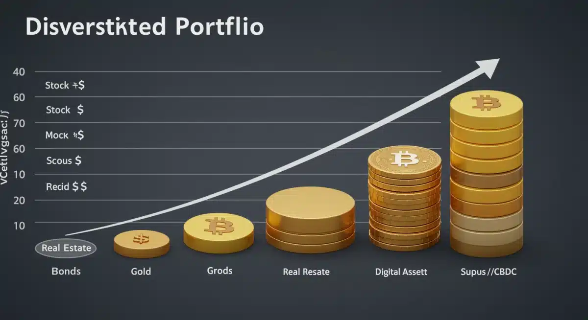 Diversified investor portfolio with growing digital asset slice