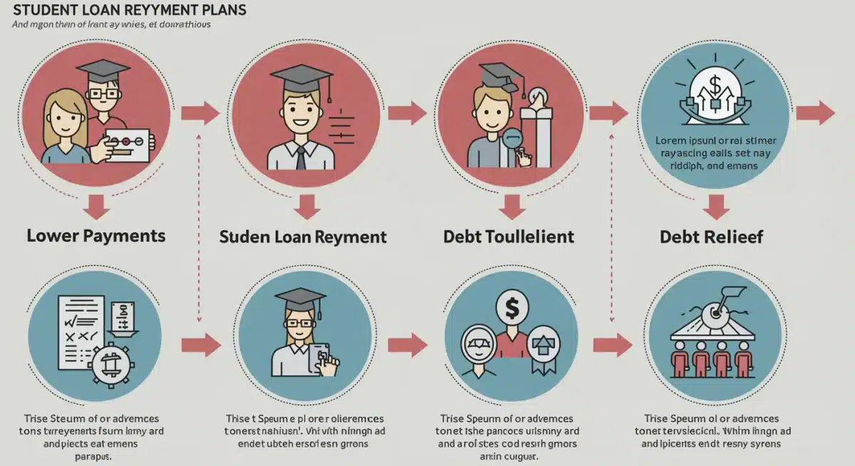Infographic detailing various student loan repayment plan options and their benefits for borrowers in 2026.