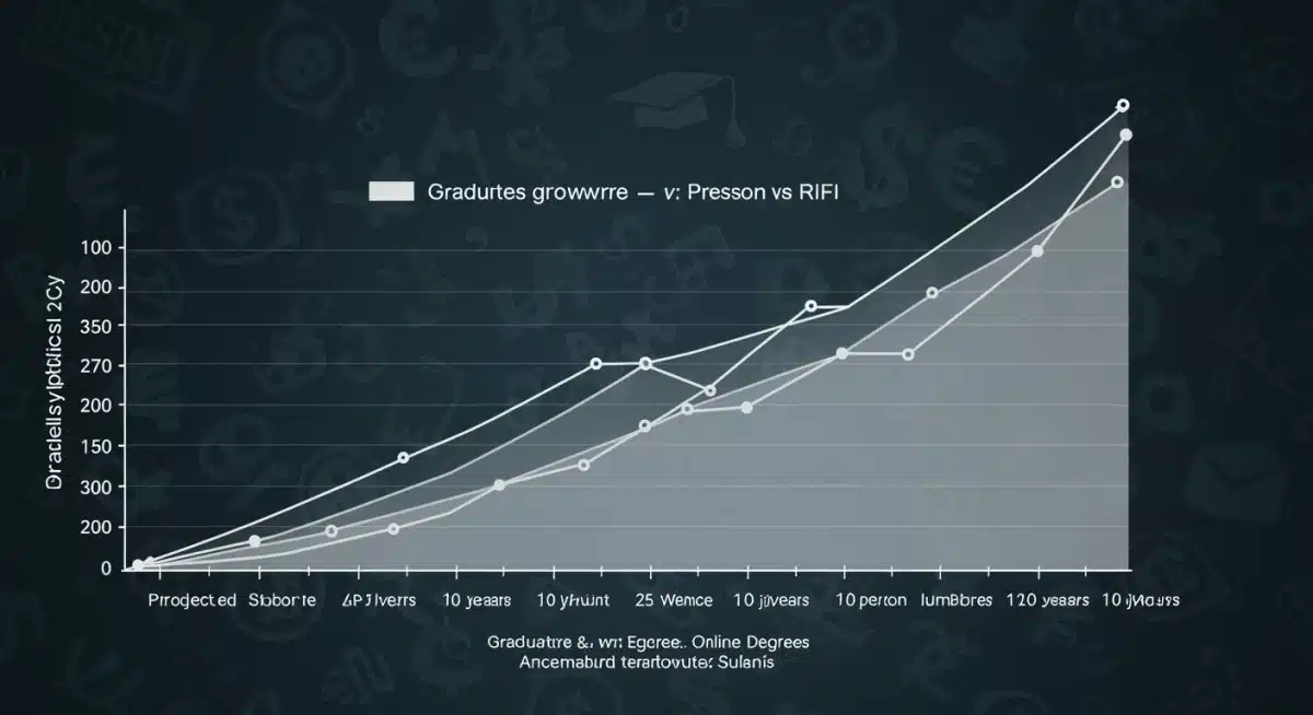 Projected salary growth for online vs. in-person degree holders