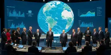 Global leaders discussing the 2026 Climate Accord and its economic implications