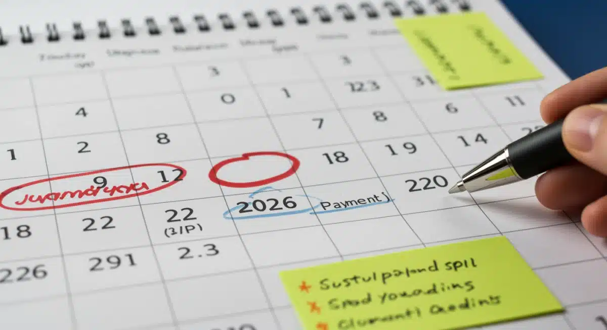 Calendar highlighting 2026 SSI and SSDI payment dates