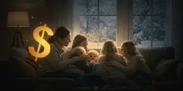 Family staying warm at home with LIHEAP energy assistance benefits