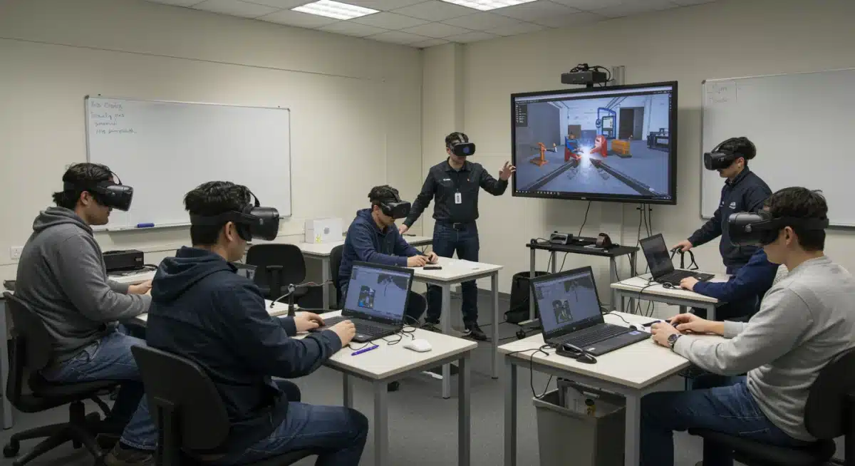 Students utilizing virtual reality for technical skills training