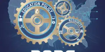 Illustration of interconnected gears representing education policy and funding for 2026