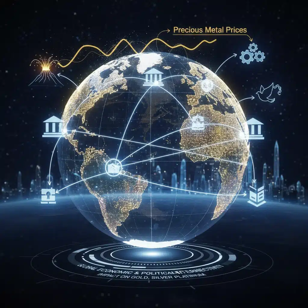 Global economic and geopolitical factors influencing gold and silver
