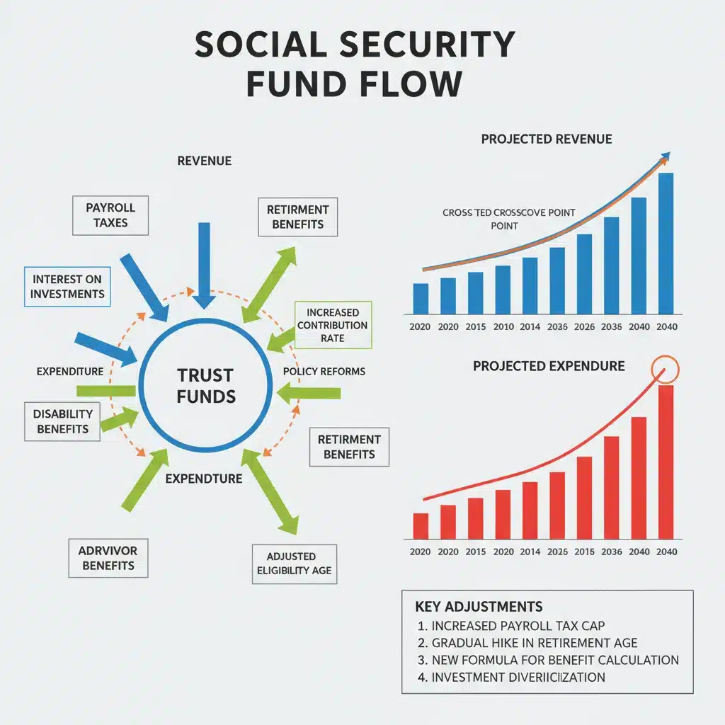 Infographic showing social security fund allocation changes 2026