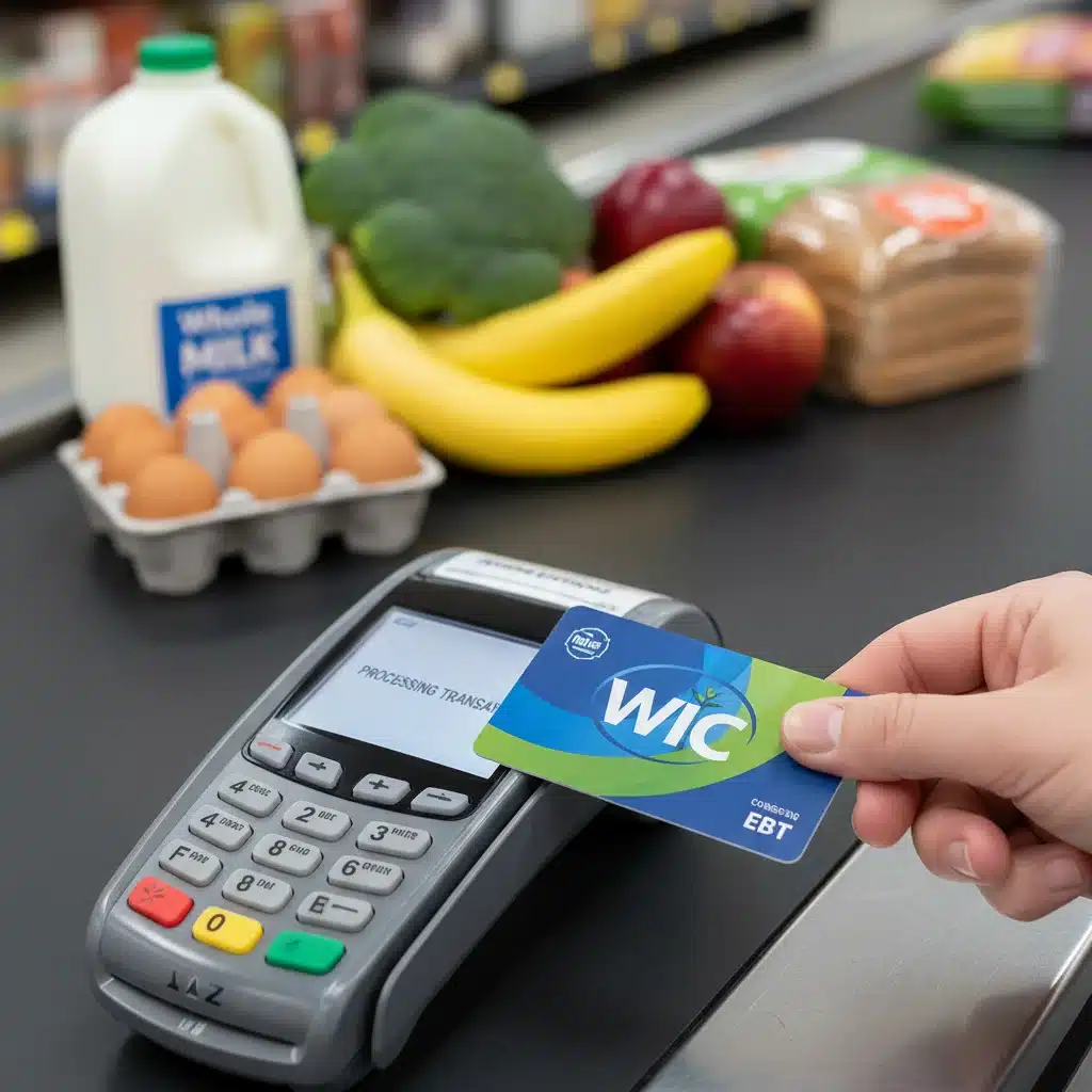 WIC EBT card being used for healthy food purchases