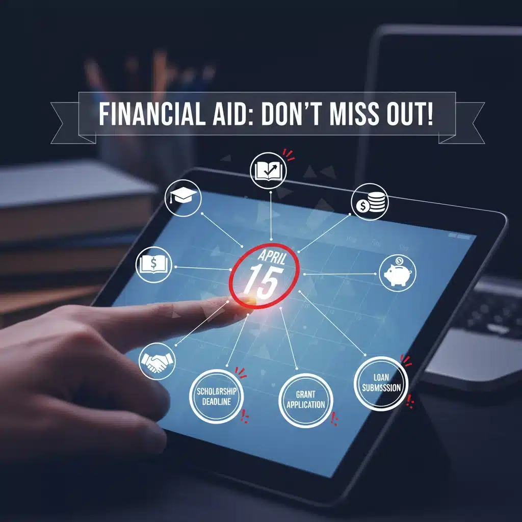 Academic calendar highlighting key financial aid deadlines for 2026